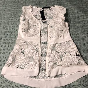 BKE lace zip up vest